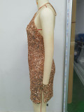 Sexy Low Back Sequin Women's Party Dress