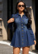 Slim Waist Long-Sleeve Denim Dress