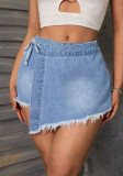 Fashionable Women's Trendy Irregular Denim Shorts