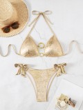 Bikini Set Sexy Gold Two Piece Swimwear