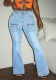 Slim-Fit Women's Bell Bottom Denim Pants