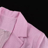 Linen Turn-Down Collar Long-Sleeve Tie-Front Shirt Dress