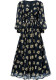 Elegant Women's Long-Sleeve V-Neck Ruffled Formal Party Mesh Evening Gown