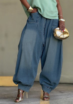 Loose Harem Wide-Leg Lantern Women's Denim Pants Loose Harem Wide-Leg Lantern Women's Denim Pants