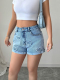 Trendy Women's High-Waist Loose Denim Shorts