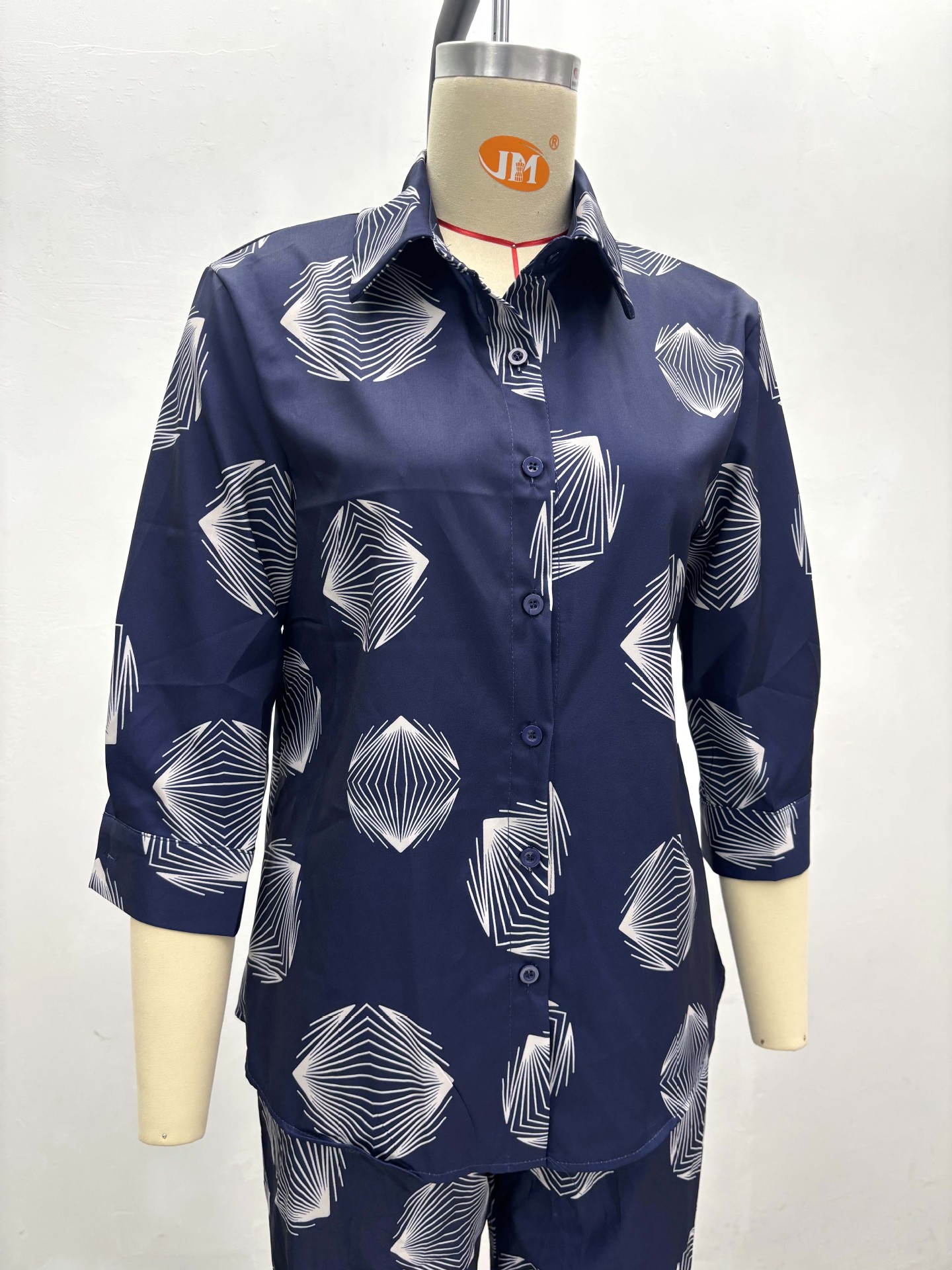 Plus Size African Women Printed Shirt and trousers two-piece set