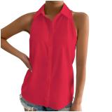 Women sleeveless shirt Career Solid shirt