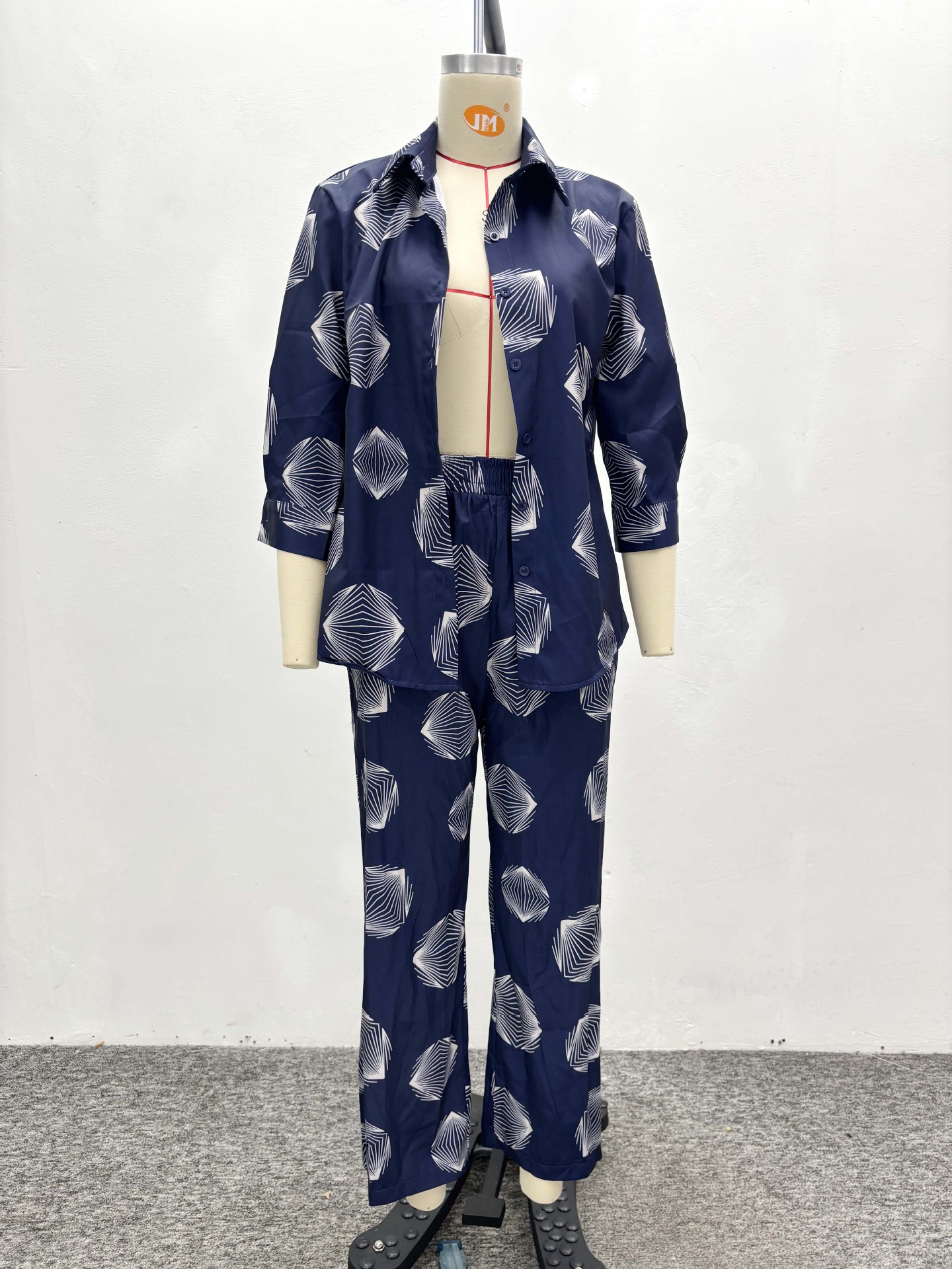 Plus Size African Women Printed Shirt and trousers two-piece set