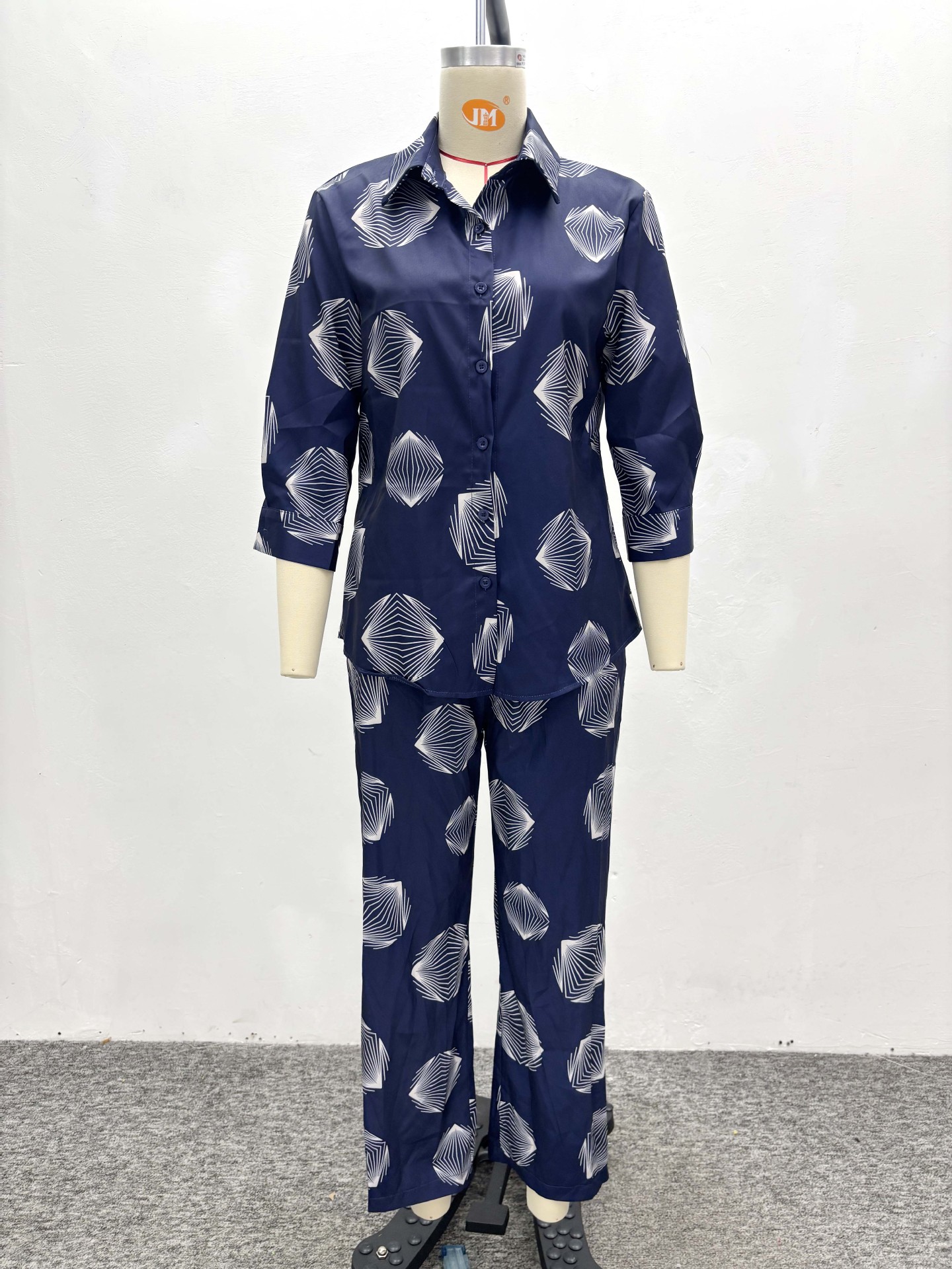 Plus Size African Women Printed Shirt and trousers two-piece set