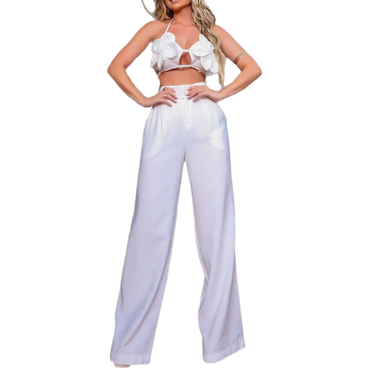 Women sexy solid bikini beach two-piece set