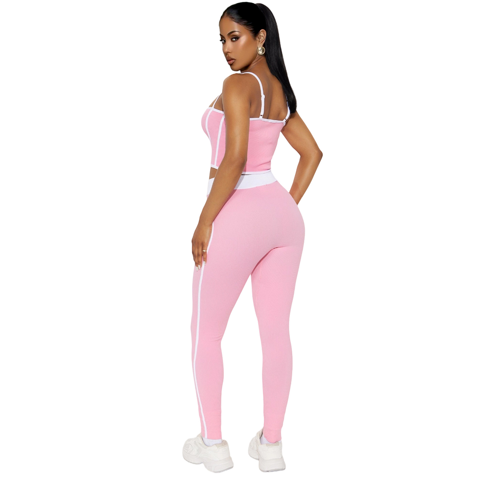 Women Sports Suspender Top and Pants Two-Piece Set
