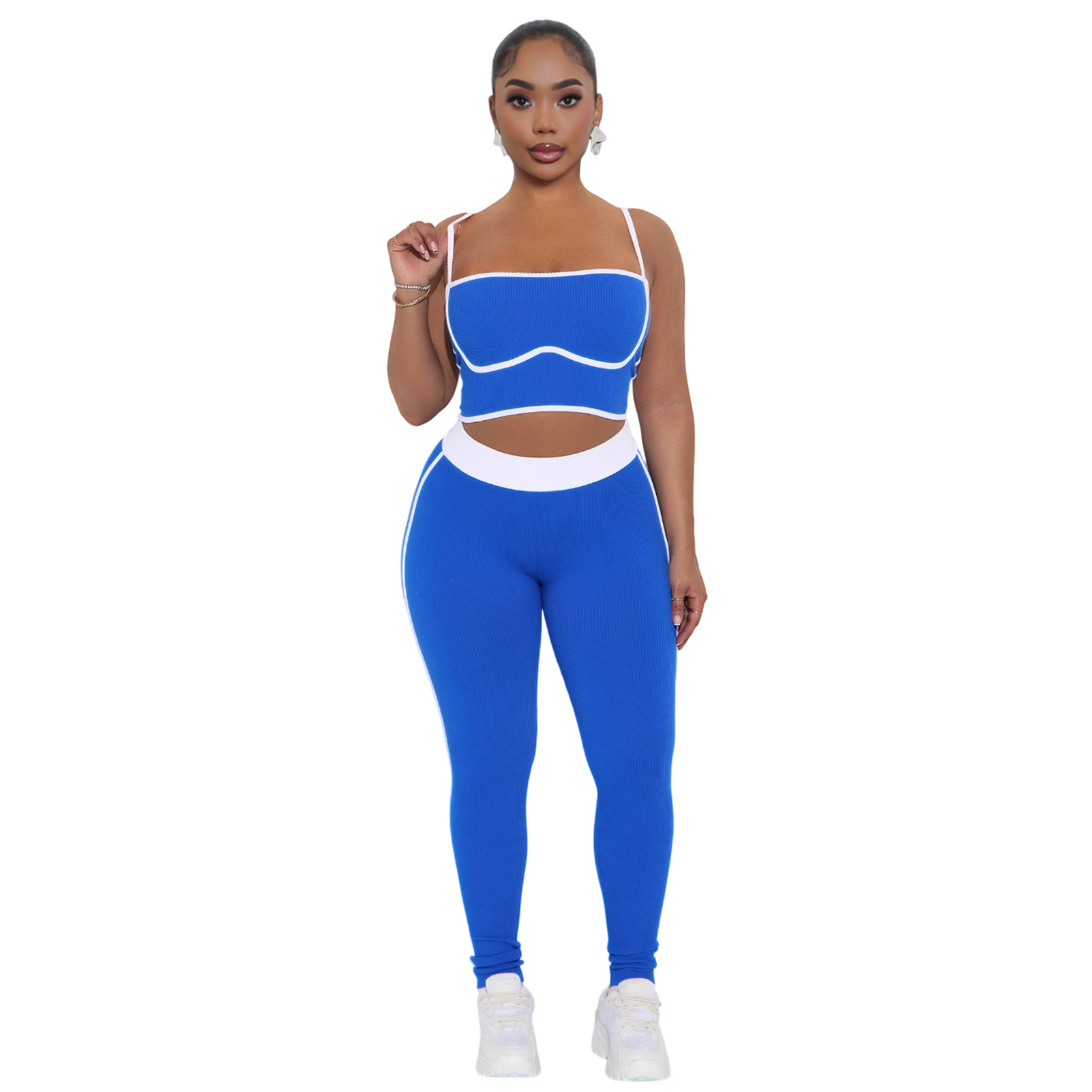 Women Sports Suspender Top and Pants Two-Piece Set