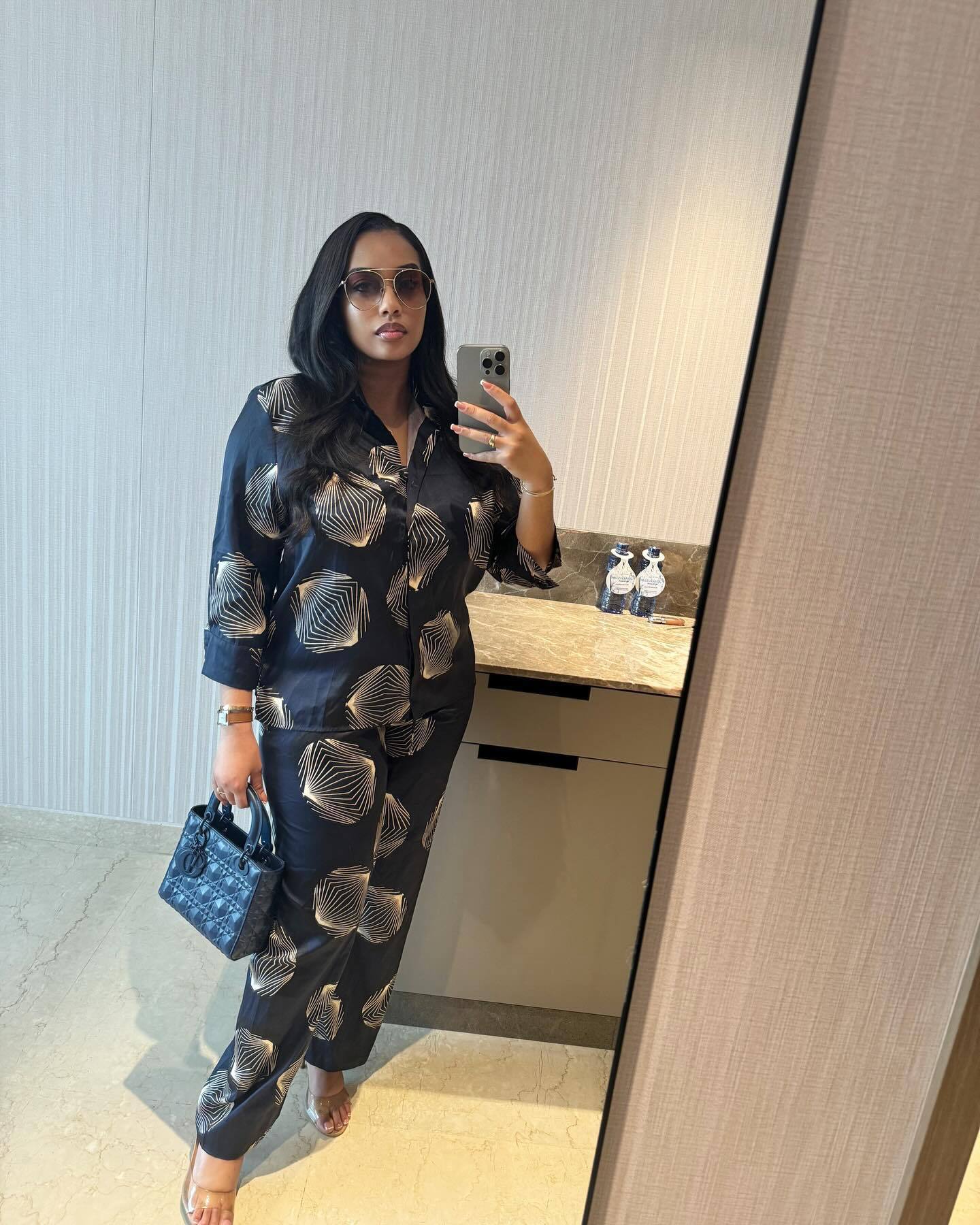 Plus Size African Women Printed Shirt and trousers two-piece set