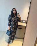 Plus Size African Women Printed Shirt and trousers two-piece set