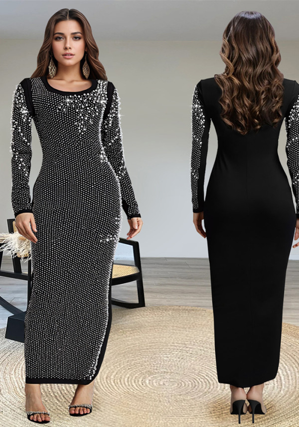 Women Beaded bubble beads elegant dress