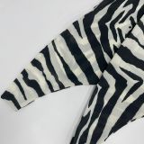 Women autumn zebra print slit lace see-through sexy holidays Dress