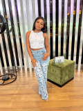 Women Spring Summer Sexy Ripped Washed Denim Pants