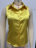 Women sleeveless shirt Career Solid shirt