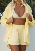 Long-Sleeve Shirt & Shorts Set Summer Two-Piece Outfit