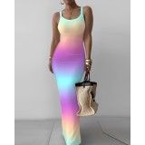 Summer White Strap Slim-Fit Long Dress