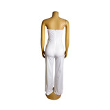 Women Strapless fake two-piece elegant party Jumpsuit