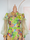 Plus Size Women Spring and Summer Tie-Dye Print Dress