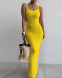 Summer White Strap Slim-Fit Long Dress