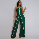 Women Strapless fake two-piece elegant party Jumpsuit