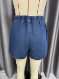 Women summer sleeveless lace top and denim shorts two-piece suit