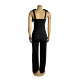 Women Party Geometric Ribbon Embroidered Jumpsuit