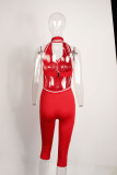 Women Summer Sexy Sleeveless Solid Backless Halter Neck Romper