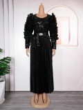 Plus Size Women Beaded Sequin Formal Party Dress