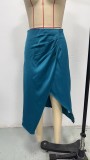 Women Summer Pleated Slit Skirt