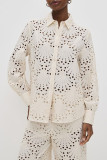 Women Fall and Winter Long-sleeved Single-breasted Shirt and Pants Two-piece Set