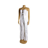 Women Strapless fake two-piece elegant party Jumpsuit