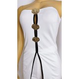 Women Strapless fake two-piece elegant party Jumpsuit