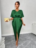 Women Satin Ball Maxi Dress