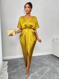 Women Satin Ball Maxi Dress
