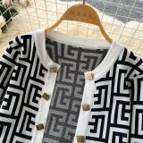 Women Cardigan Jacket Bodycon Dress Knitting Two-Piece Set