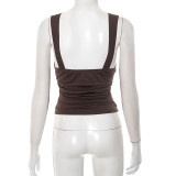 Women's Summer Sexy Solid Color Slim Strap Top