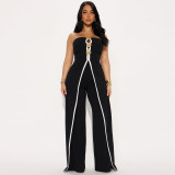 Women Strapless fake two-piece elegant party Jumpsuit