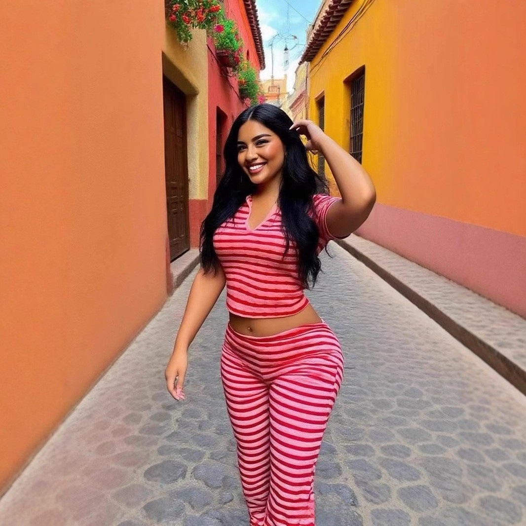 Fashion Turndown Collar Shirt & Striped Bell-Bottom Pants Summer Knit Set