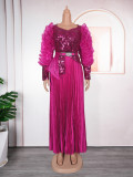 Plus Size Women Beaded Sequin Formal Party Dress