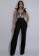 Women Party Geometric Ribbon Embroidered Jumpsuit