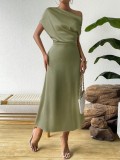 Women Summer Satin Maxi Dress