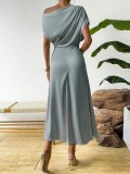 Women Summer Satin Maxi Dress