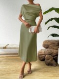 Women Summer Satin Maxi Dress