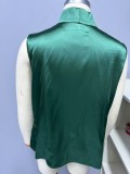 Women spring and summer sleeveless pleated sexy top