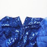 Plus Size Women Beaded Sequin Formal Party Dress