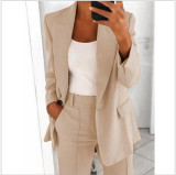 Spring/Summer Fashion Turn-Down Collar Blazer Pants Set